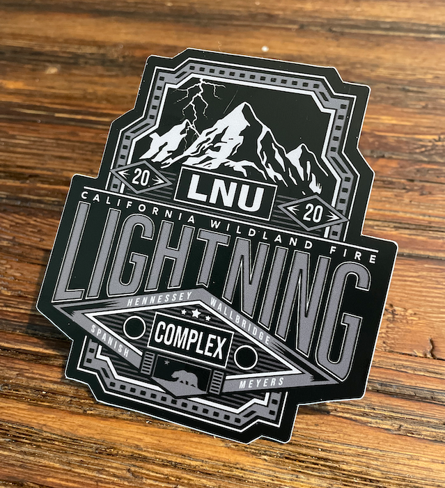 LNU LIGHTNING Fire Sticker - 3-Pack